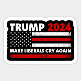 Trump 2024 Make Liberals Cry Again Flag Sticker